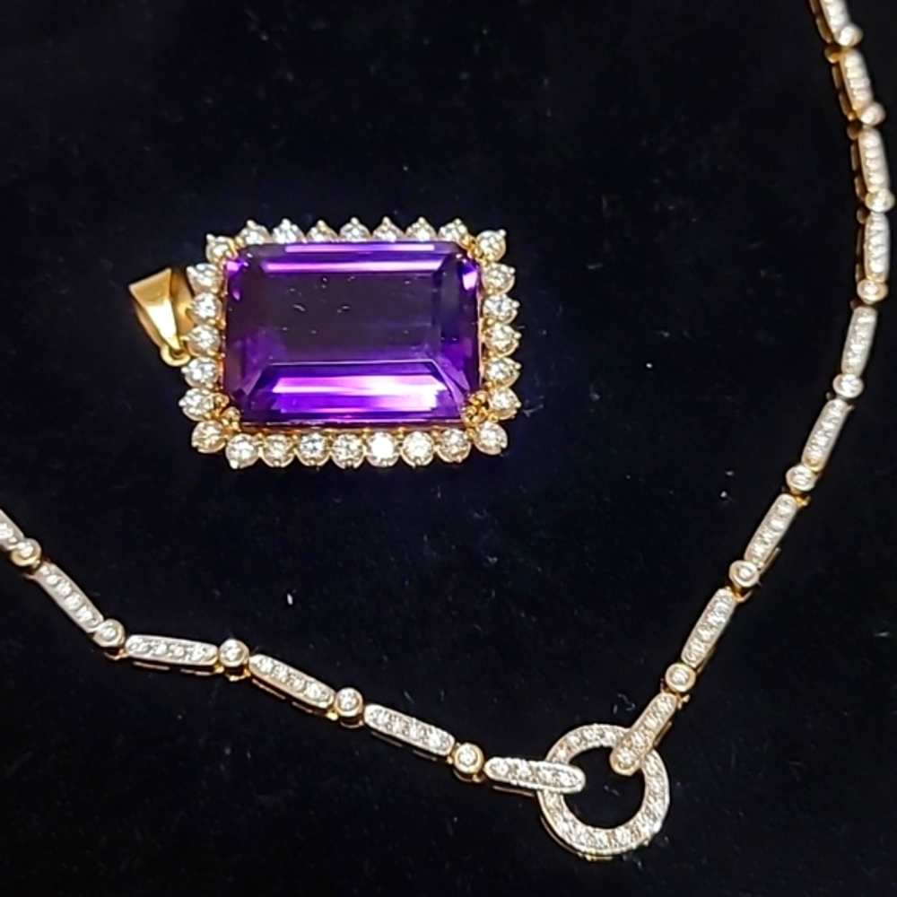 18k Diamond Tennis  Necklace 21 Grams - Picture 4 of 12